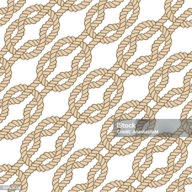 Square Rope Webbing Pattern Seamless Nautical Rope Pattern Vector Square Knot Stock Illustration ...