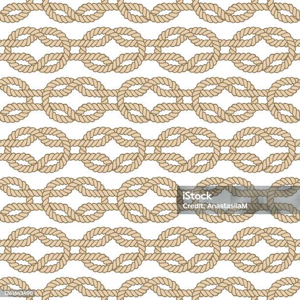 Square Rope Webbing Pattern Seamless Nautical Rope Pattern Vector Square Knot Stock Illustration ...