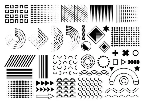 Vector illustration of vector design elements geometric simple isolated graphic elements collection for your design projects.