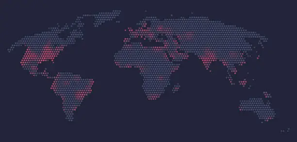 Vector illustration of World Disease Pandemic Spread Map