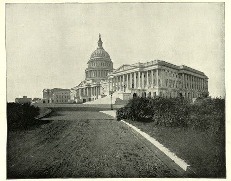 Vintage photograph of The Capitol, Washington DC, 19th Century
