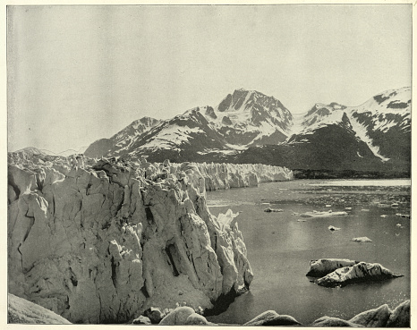 Vintage photograph of Muir Glacier, Alaska, 19th Century