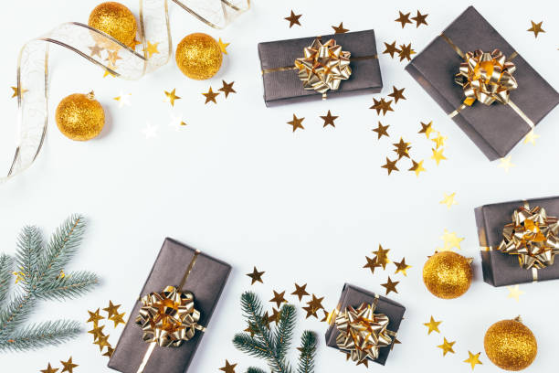 istock New Year and Christmas holiday flat lay composition 1261658149