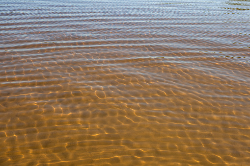 Top view of water surface by the sea coloured