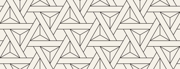 ilustrações de stock, clip art, desenhos animados e ícones de seamless geometric vector pattern - interlocked