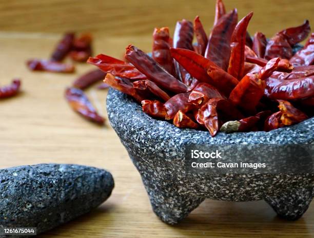 Dried Red Hot Chilli Peppers Stock Photo - Download Image Now - Antioxidant, Chili Pepper, Close-up