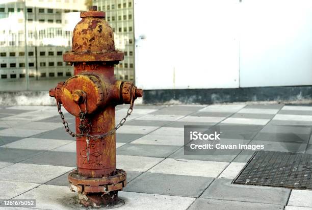 Rusty Hydrante In The City Stock Photo - Download Image Now - Accidents and Disasters, Art, Chain - Object