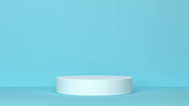 istock Single podium in front of wall 1261678055