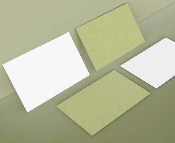 istock 3D Illustration. Blank business cards mockup. 1261694347