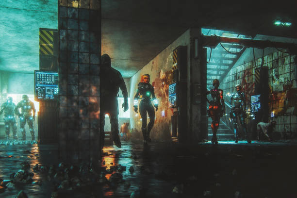 istock Futuristic cyborg city 1261708062