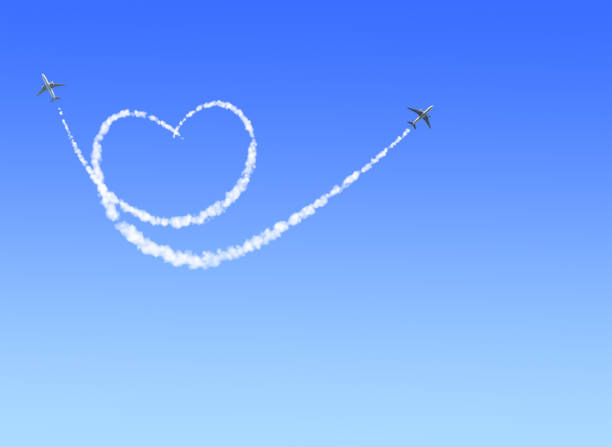 istock Aircraft draw a heart in the sky 1261713481