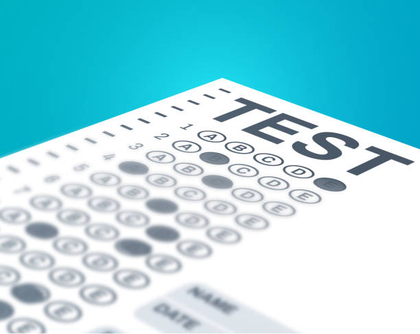 illustrazioni stock, clip art, cartoni animati e icone di tendenza di test standardizzato o esame a scelta multipla - scholastic aptitude test