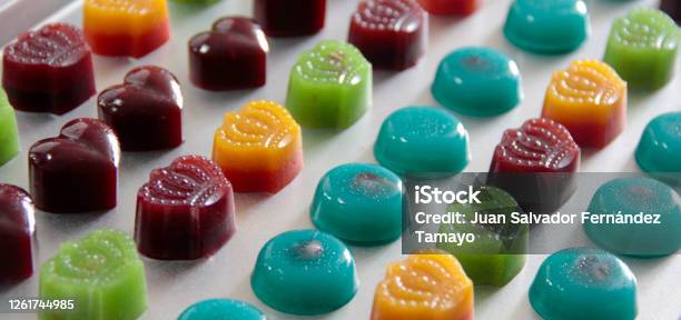 Colorful Pattern Gummies Stock Photo - Download Image Now - Gummy Candy, THC, Cannabis Store