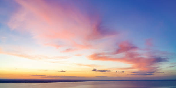 istock Dramatic colorful sunset over Volga river HDR panoramic view 1261772123