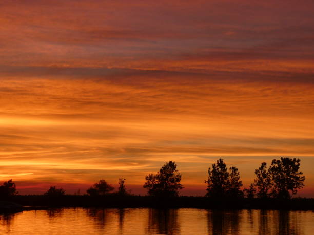 istock Multi-colored sunset over Lake Erie 1261784989