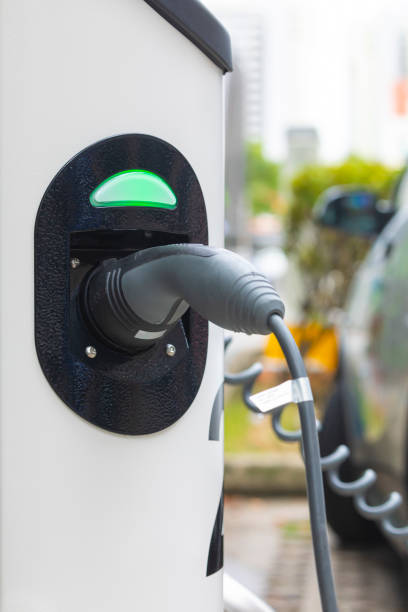 istock Electric car charging station in Singapore 1261811121