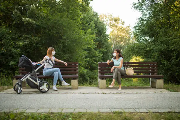 Photo of Maintaining social distance in a public place