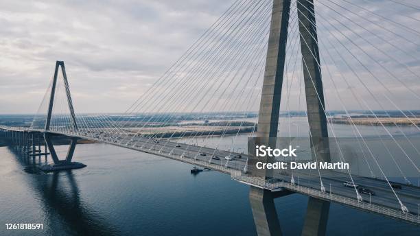 Arthur Ravenel Jr Bridge Stock Photo - Download Image Now - Cooper River Bridge, Bridge - Built Structure, South Carolina