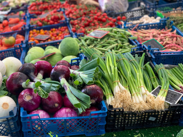 istock Fresh ripe vegetables on a farmers market 1261824704