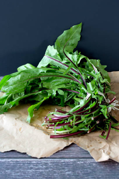 bunch of dandelion greens ready to eat