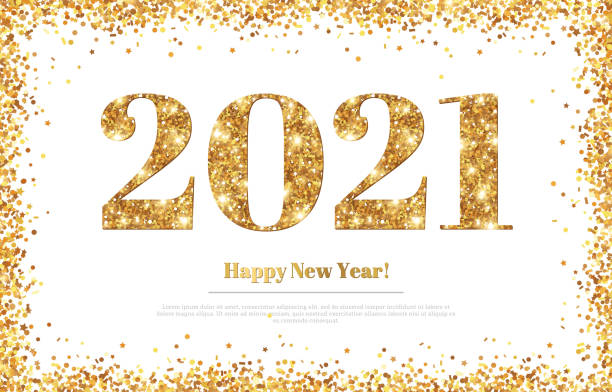 с новым годом 2021 приветствие - number anniversary gold celebration stock illustrations