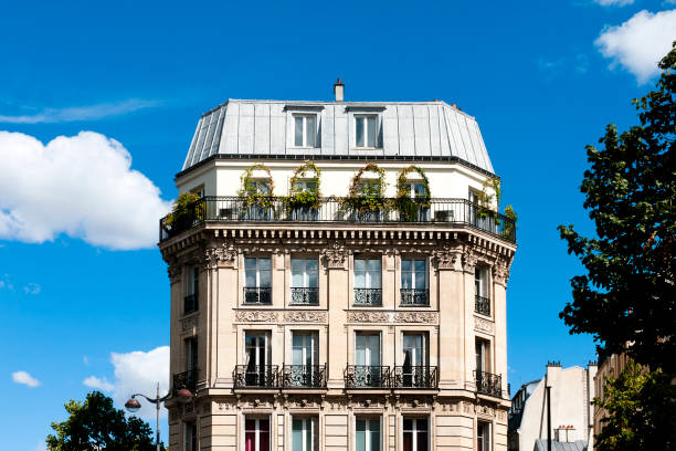Facade  of the Parisian typical freestone building - Photography in Paris, France