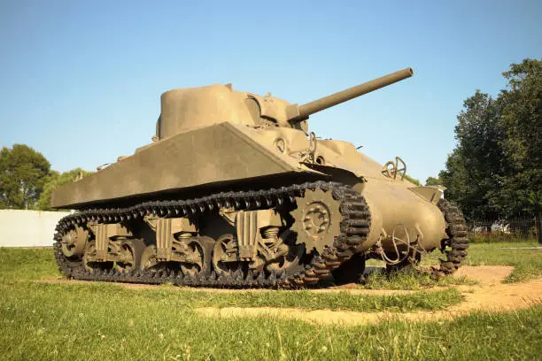 Old military Medium Tank participated in the 2nd world war.