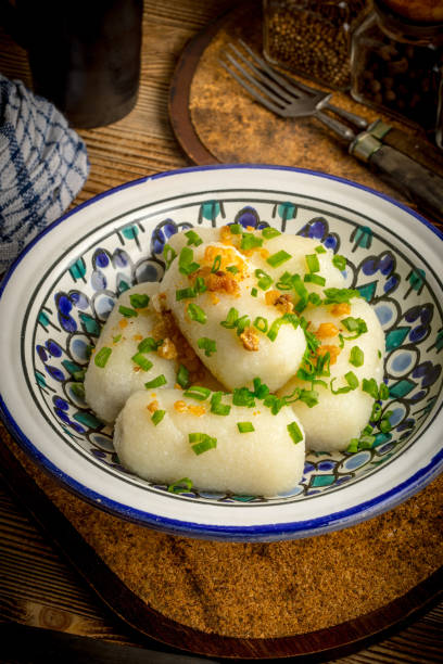 Potato dumplings stuffed with minced meat