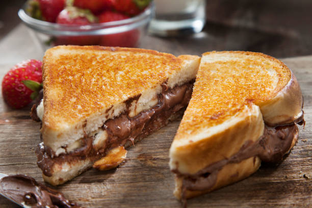 istock Grilled Banana and Chocolate Hazelnut spread Sandwich 1261880820