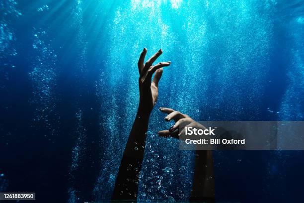 Woman Drowning Underwater Stock Photo - Download Image Now - Drowning, Women, One Woman Only