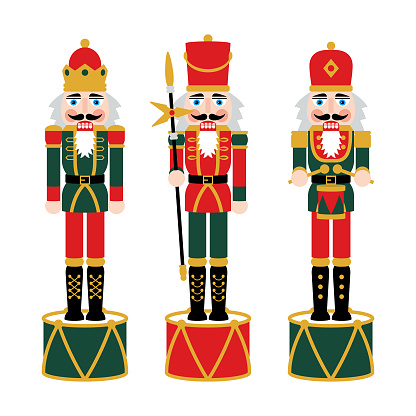 This set of illustrated Christmas Nutcracker dolls are ideal decorations for your festive design project. They've been designed with a limited colour palette, making them easy to colour and customise to suit your needs. The toy soldier figures are full of character and the EPS10 vector file can be scaled to any size without loss of quality.