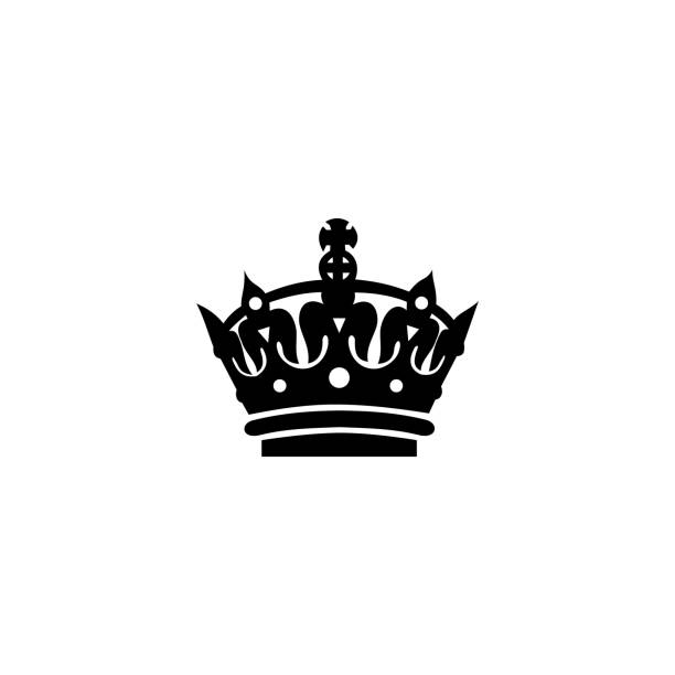 白い背景に分離されたクラウンアイコン - crown gold coat of arms king点のイラスト素材／クリップアート素材／マンガ素材／アイコン素材