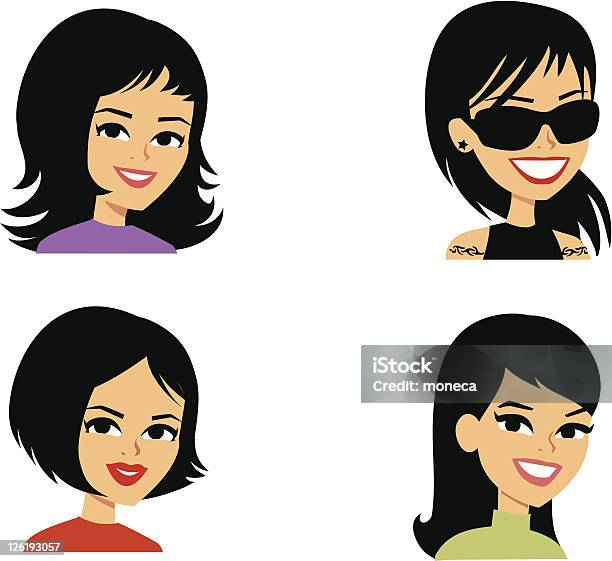 Cartoon Avatar Portrait Icon Stock Illustration - Download Image Now - Avatar, Headshot, Multiracial Group