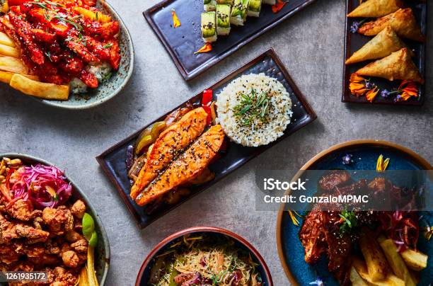 Japanese And Nikkei Cousine Food Stock Photo - Download Image Now - Food, Nikkei Index, Meal