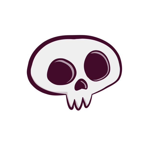 인간의 두개골 만화 일러스트 레이터 - skull and crossbones toxic substance halloween human bone stock illustrations