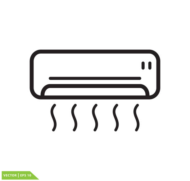 szablon logo wektora ikony klimatyzatora - air air conditioner electric fan condition stock illustrations