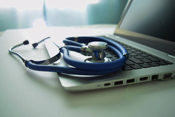 istock Medical Technology Laptop and Stethoscope 1261942592