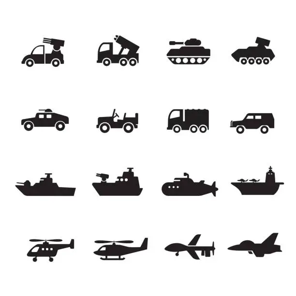 Vector illustration of military vehicles icon