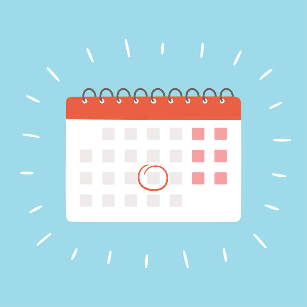 選択した日付を含むカレンダー。ベクトルの図 - calendar personal organizer diary event点のイラスト素材／クリップアート素材／マンガ素材／アイコン素材