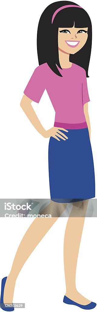 Girl Cartoon Smiling Stock Illustration - Download Image Now - 14-15 Years,  Adolescence, Avatar - iStock