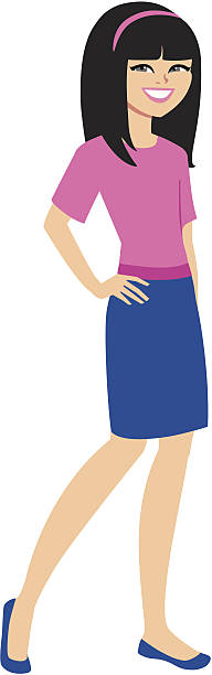 Girl Cartoon Smiling Stock Illustration - Download Image Now - 14-15 Years,  Adolescence, Avatar - iStock