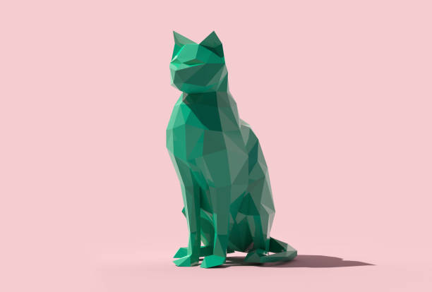 Grüne Origami-Katze – Foto