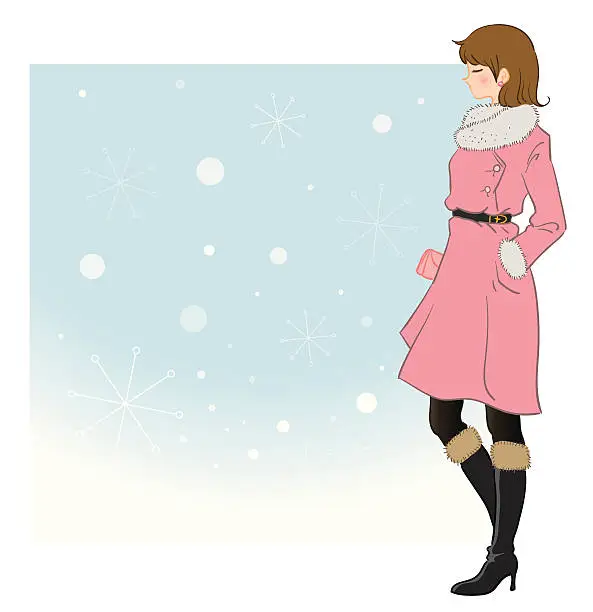 Vector illustration of Winter Woman