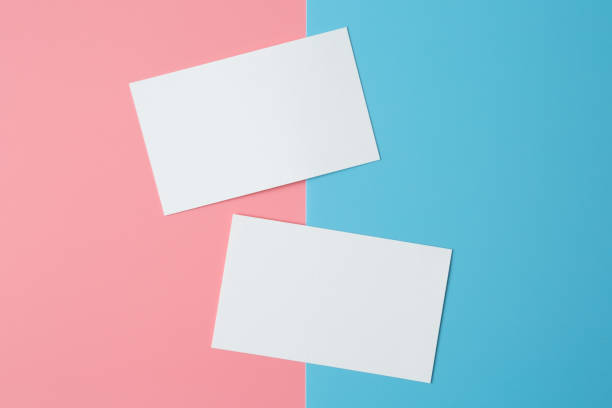 istock Business card on pink and blue background 1262062002
