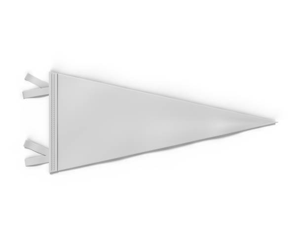 blank small vintage college pennant, 3d illustration. - pennant imagens e fotografias de stock