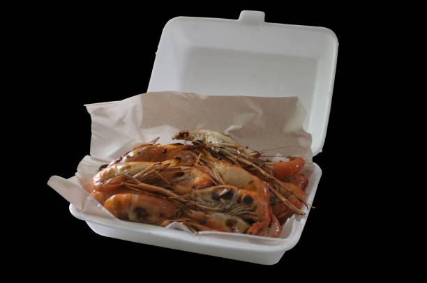 istock Grilled Prawns or grilled shrimp in white box , Thai Seafood 1262075580