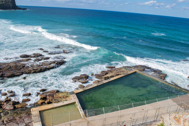 istock Panoramic top view beach from Northern beaches, NSW, Australia, Sydney 2018 1262095539