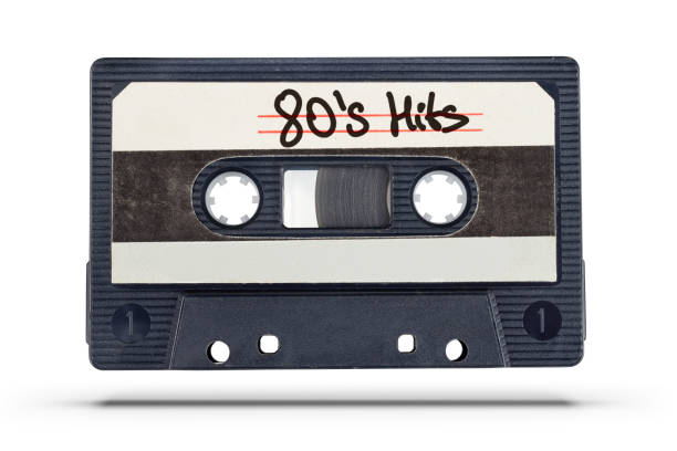 istock Old audio tape cassette with 80's hits text 1262140194