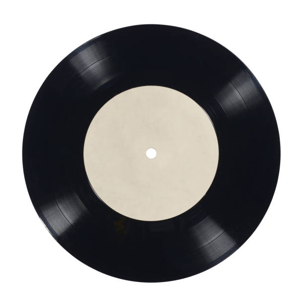 istock 7-inch vinyl record isolated on white. 1262140249