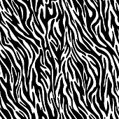 istock Vector zebra skin seamless pattern. Animal fur stripes texture ornament. Curved wavy lines  Stylish fashion illustration for design of fabric and textile. 1262152568